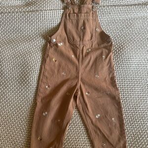 Zara floral embroidery overalls